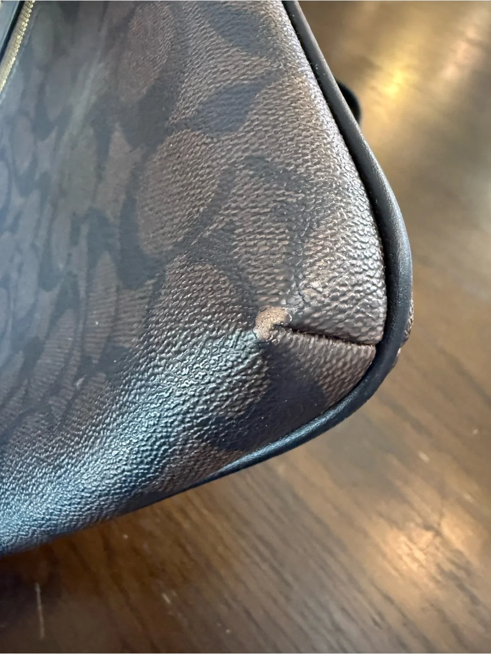 Coach Signature Rowan File Crossbody Bag C1554 Brown/Black Coated Canvas MP $250